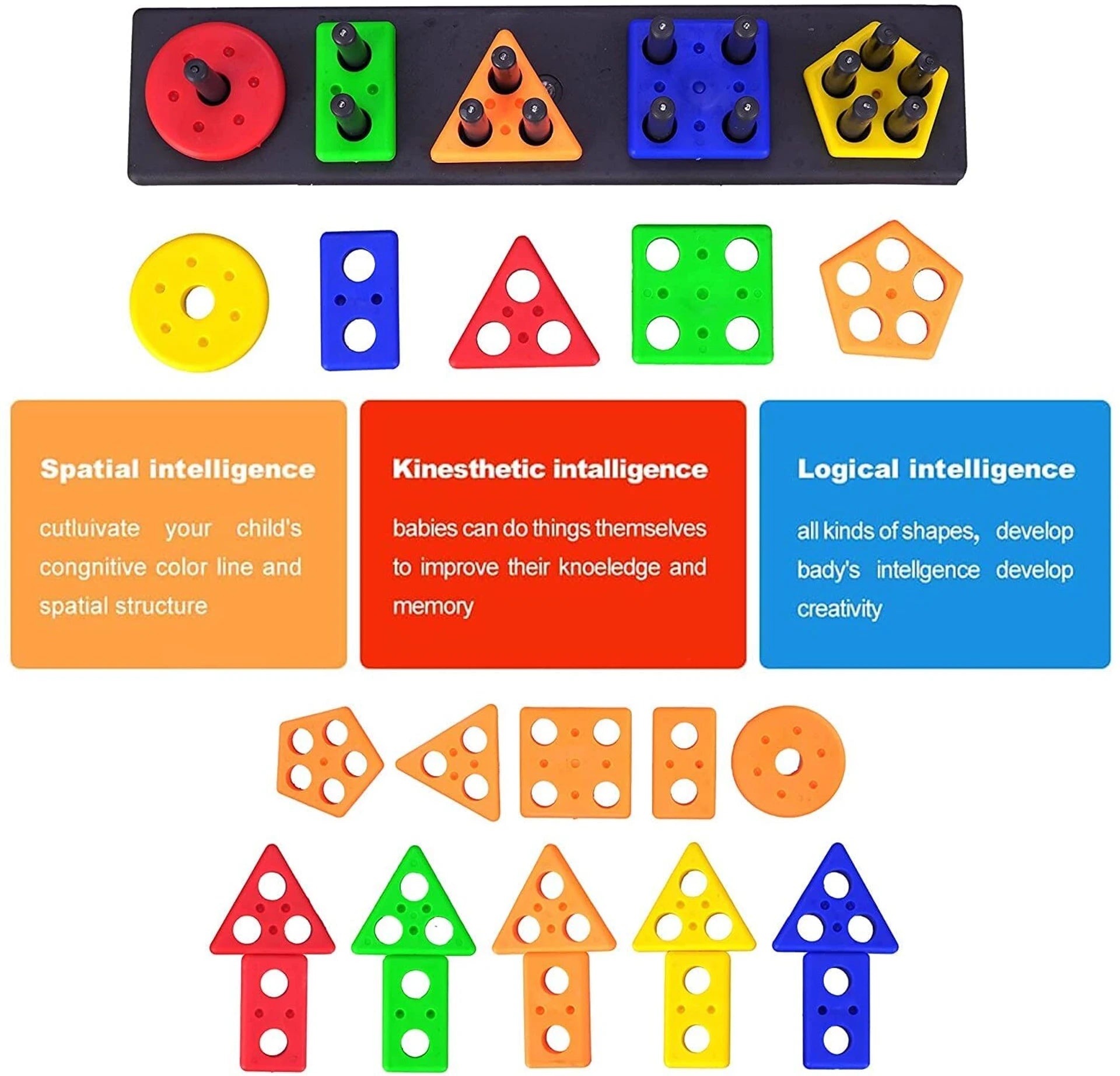 Smart Activity Learning & Educational Geometry Shape & Color Block Game For Kids