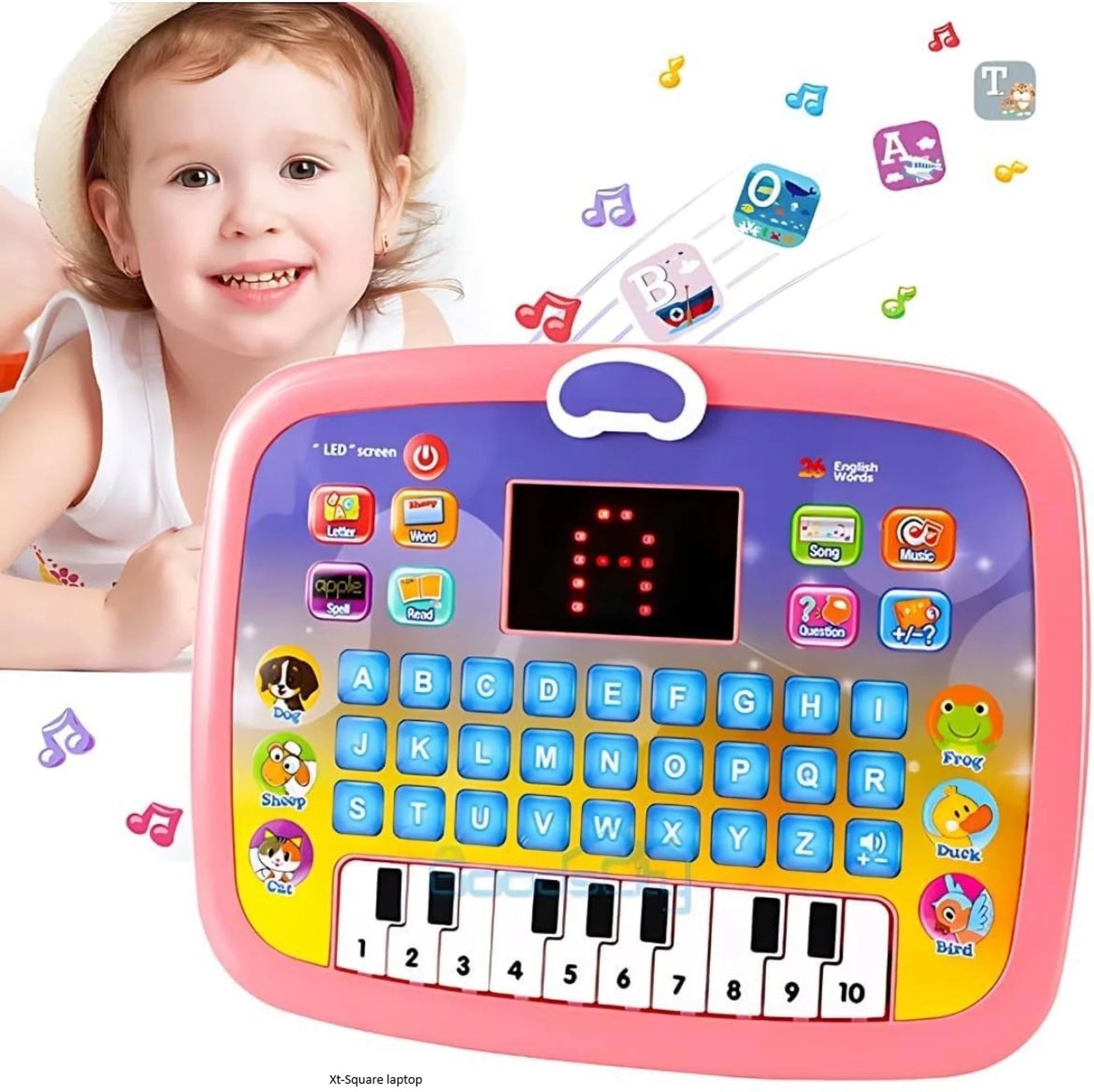 Educational Laptop Toy with Animal Learning, Reading Practice
