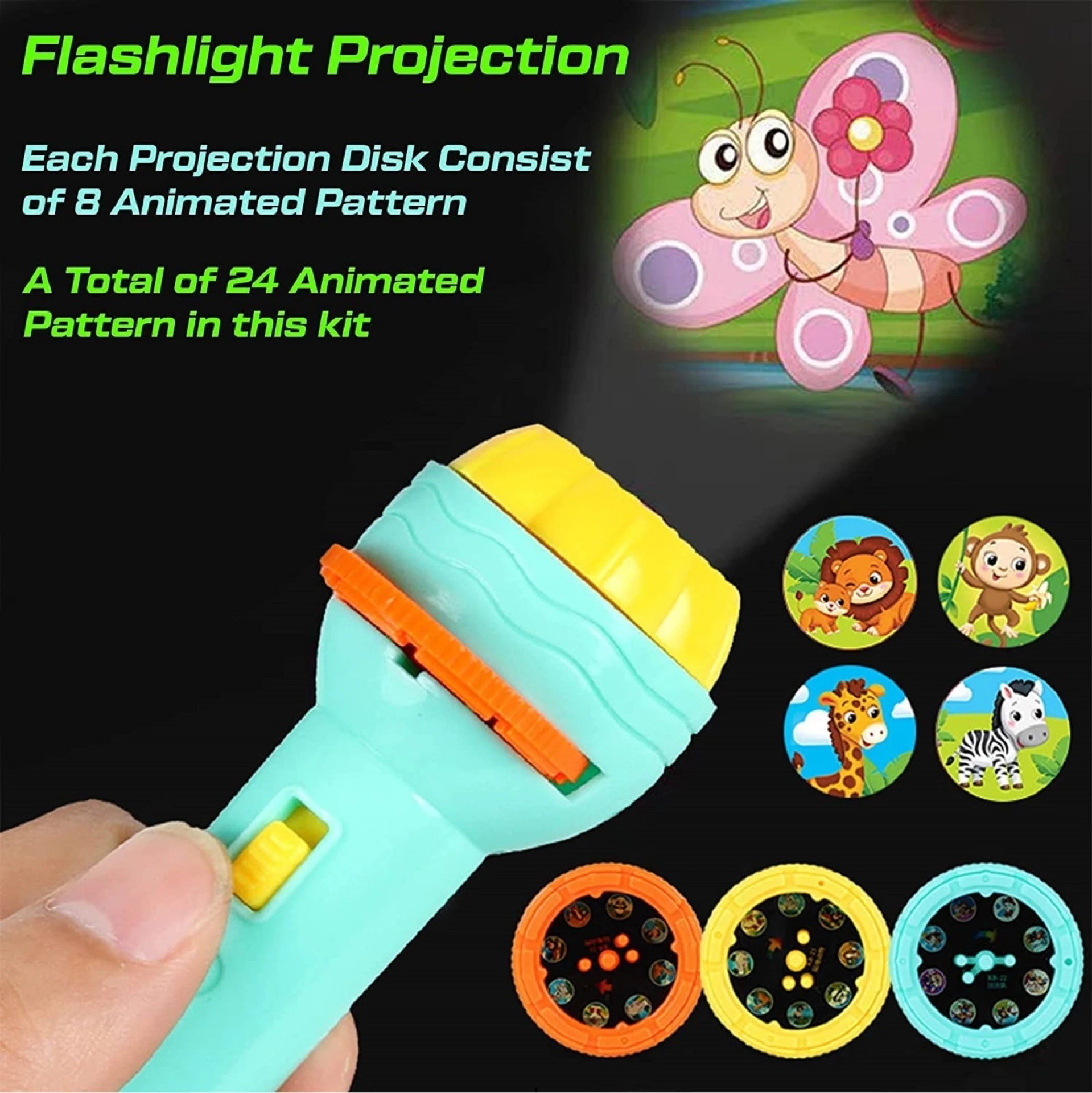 Projector Flashlight Torch with 6 Reels & 48 Pattern