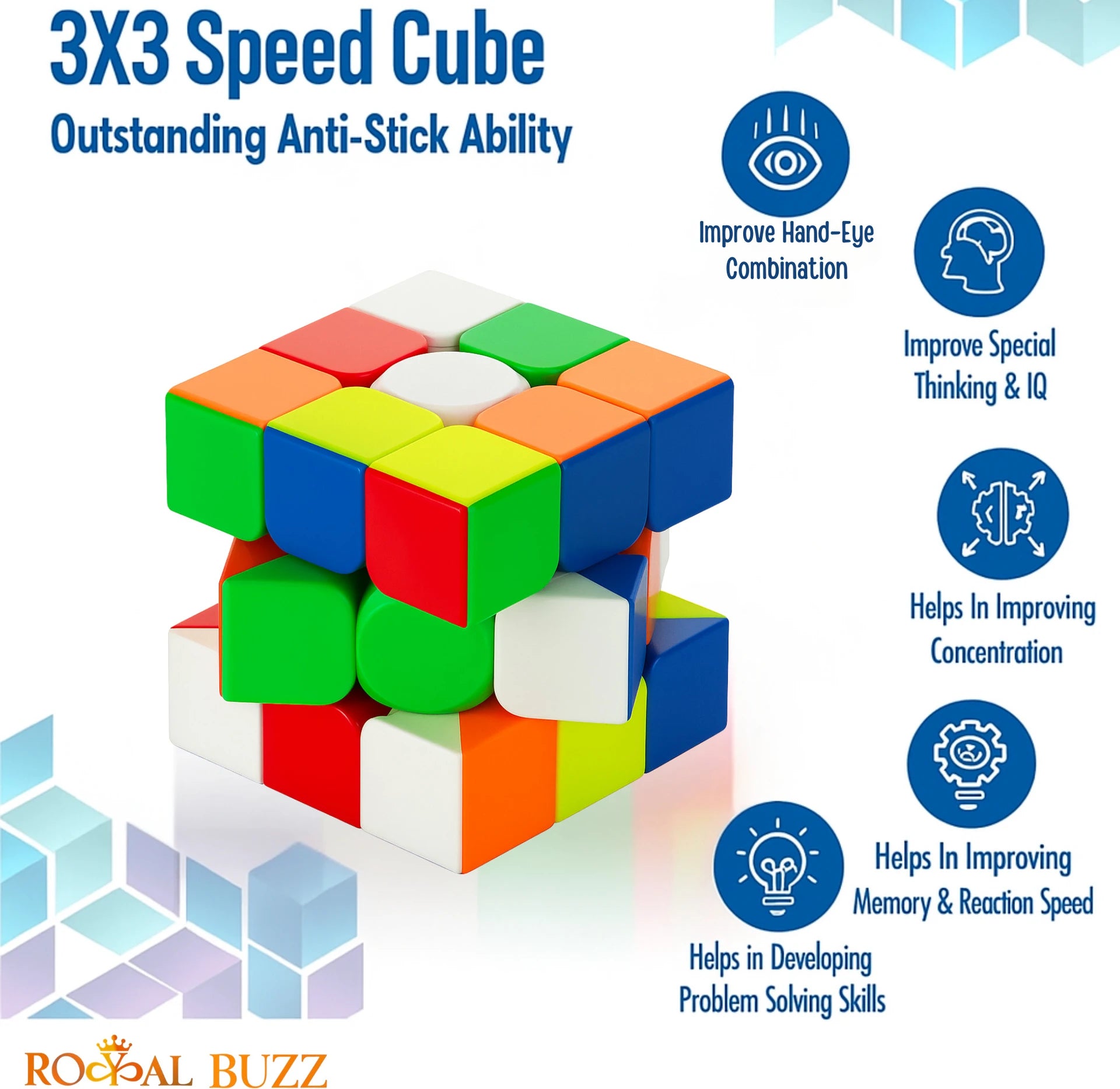 3x3 Magic Speed Cube Puzzle Toy for Cubers