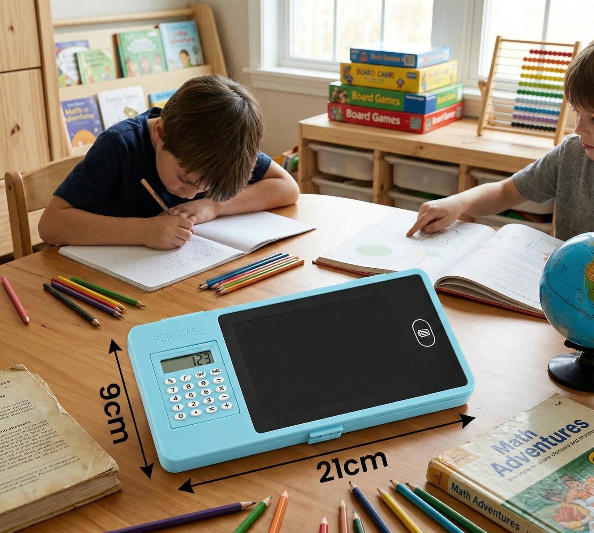 3-in-1 LCD Writing Tablet Pencil Case & Calculator Magic Slate Drawing Board